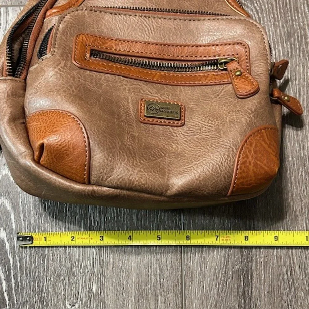 White Mountain Sling Pack Crossbody Bag In Brown - Picture 4 of 10